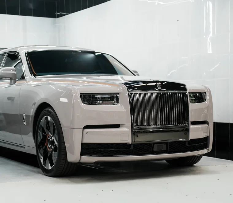 A Rolls-Royce Phantom finished and ready for collection at the Exotic Auto Services workshop in Mussafah